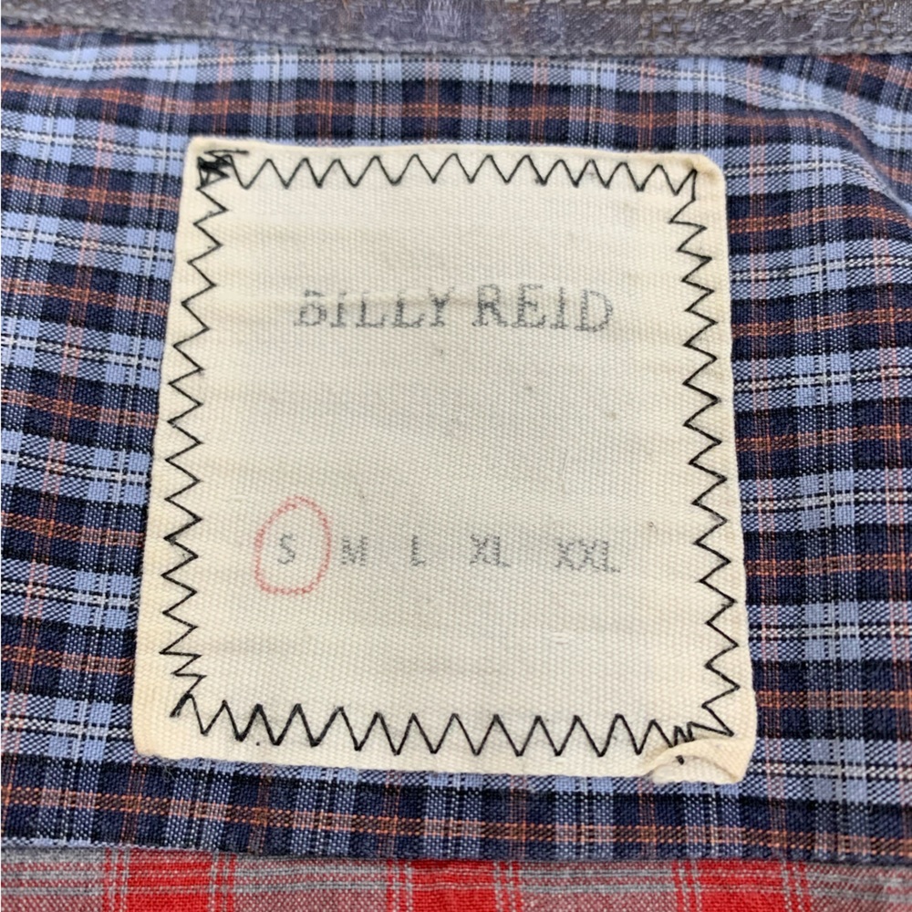 BILLY REID gray red plaid long sleeve button down shirt - Small - Picture 7 of 9